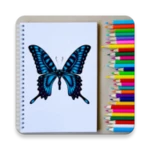 how to draw an easy butterfly android application logo